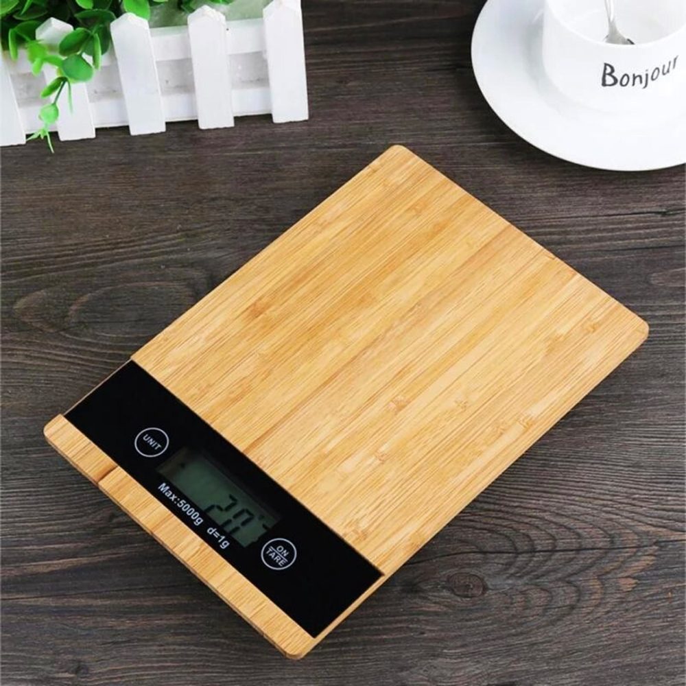 Balanza digital de madera para cocina - Desde 1 gr. a 5 kg.