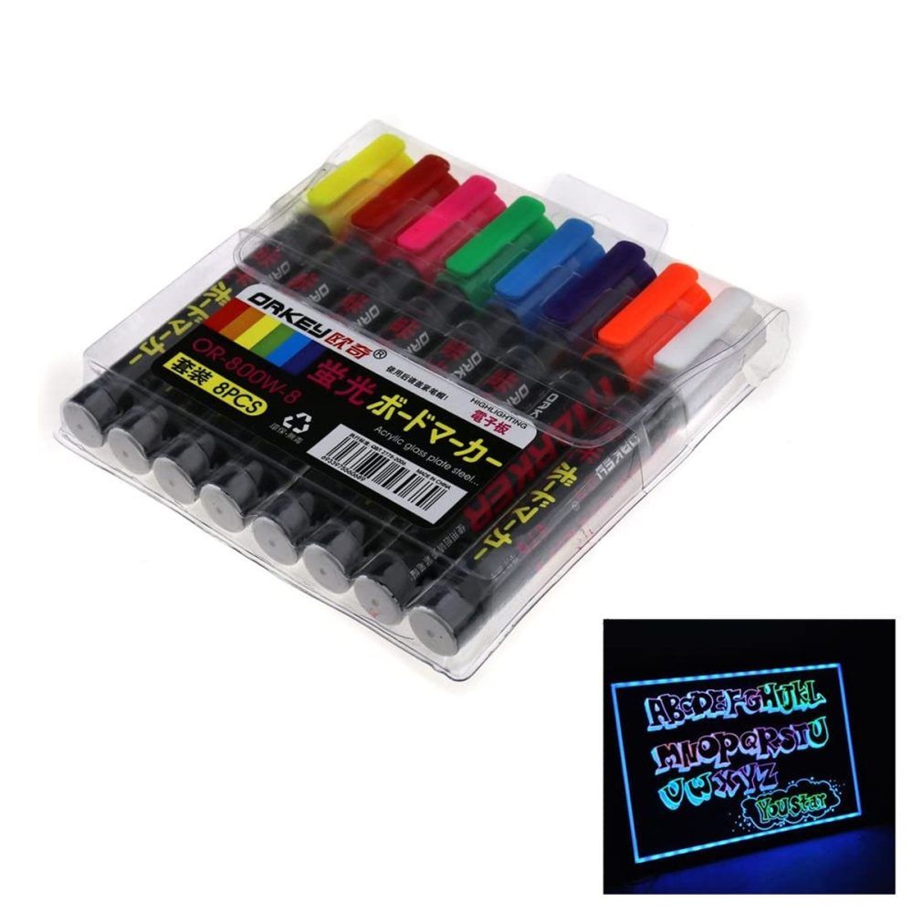 Blister de 8 fibrones marcadores de colores para pizarras y vidrio