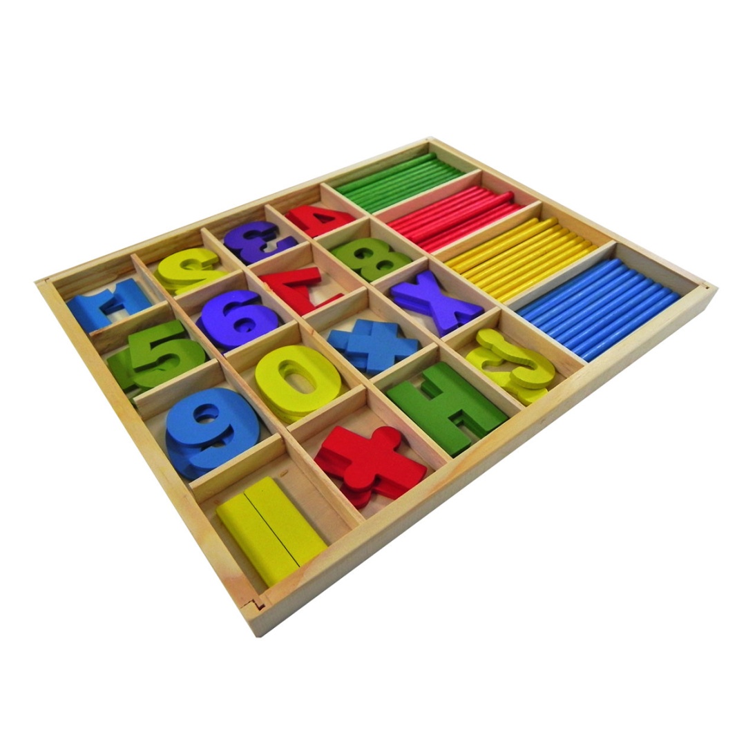 box didactico de madera para aprender matematica