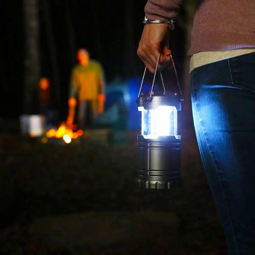 Farol lámpara led cob con panel solar y USB para camping - JX-5881