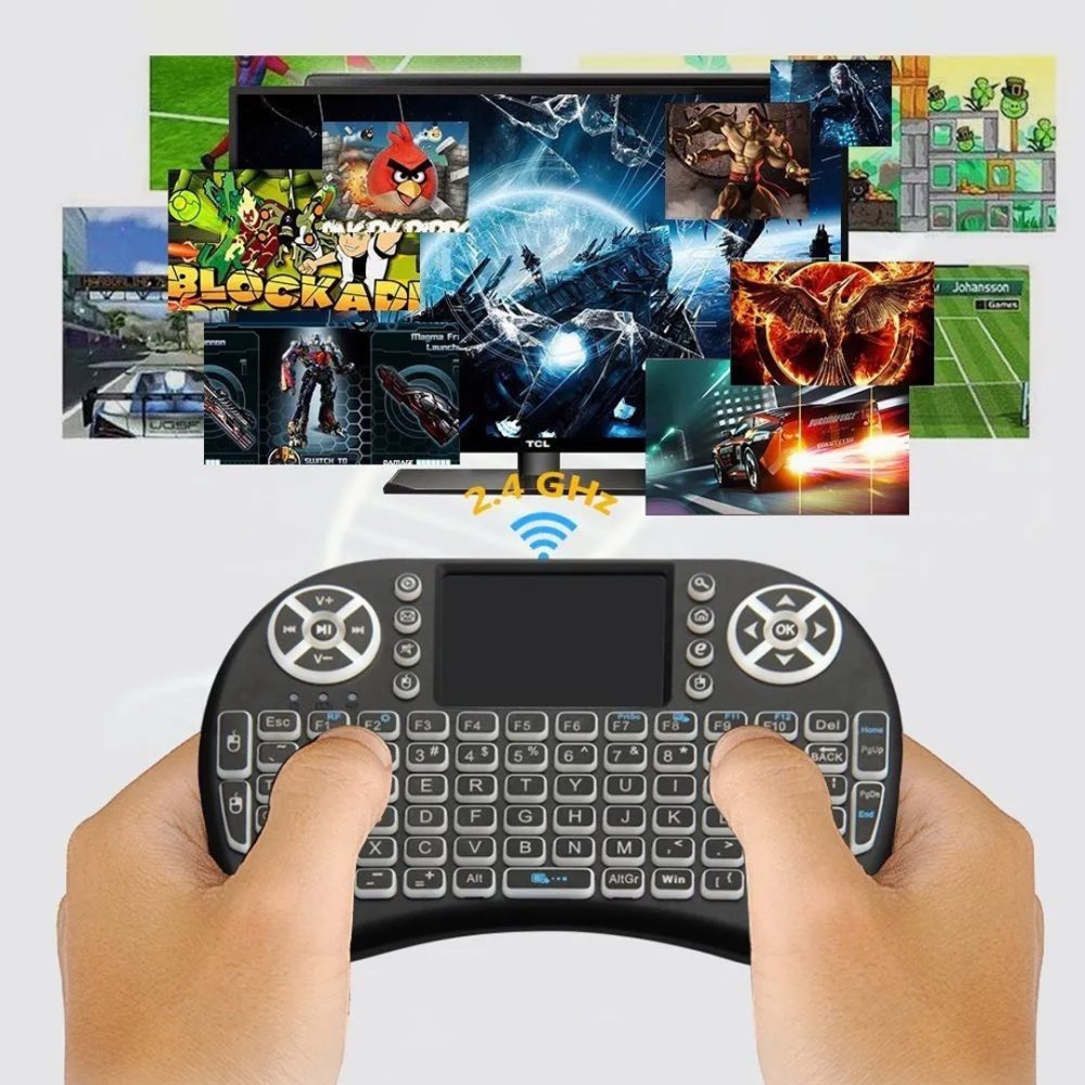 Mini teclado inalámbrico led para smart TV y Android