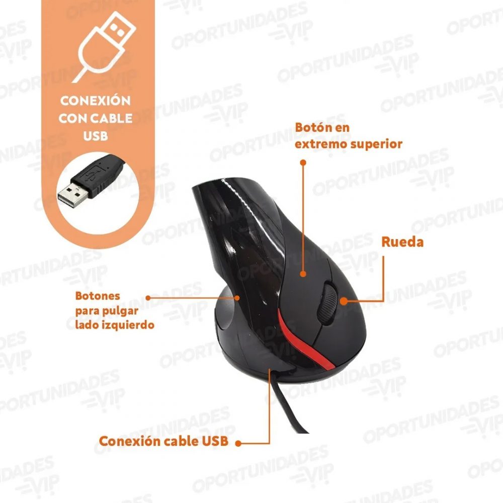 mouse ergonomico vertical cable 5