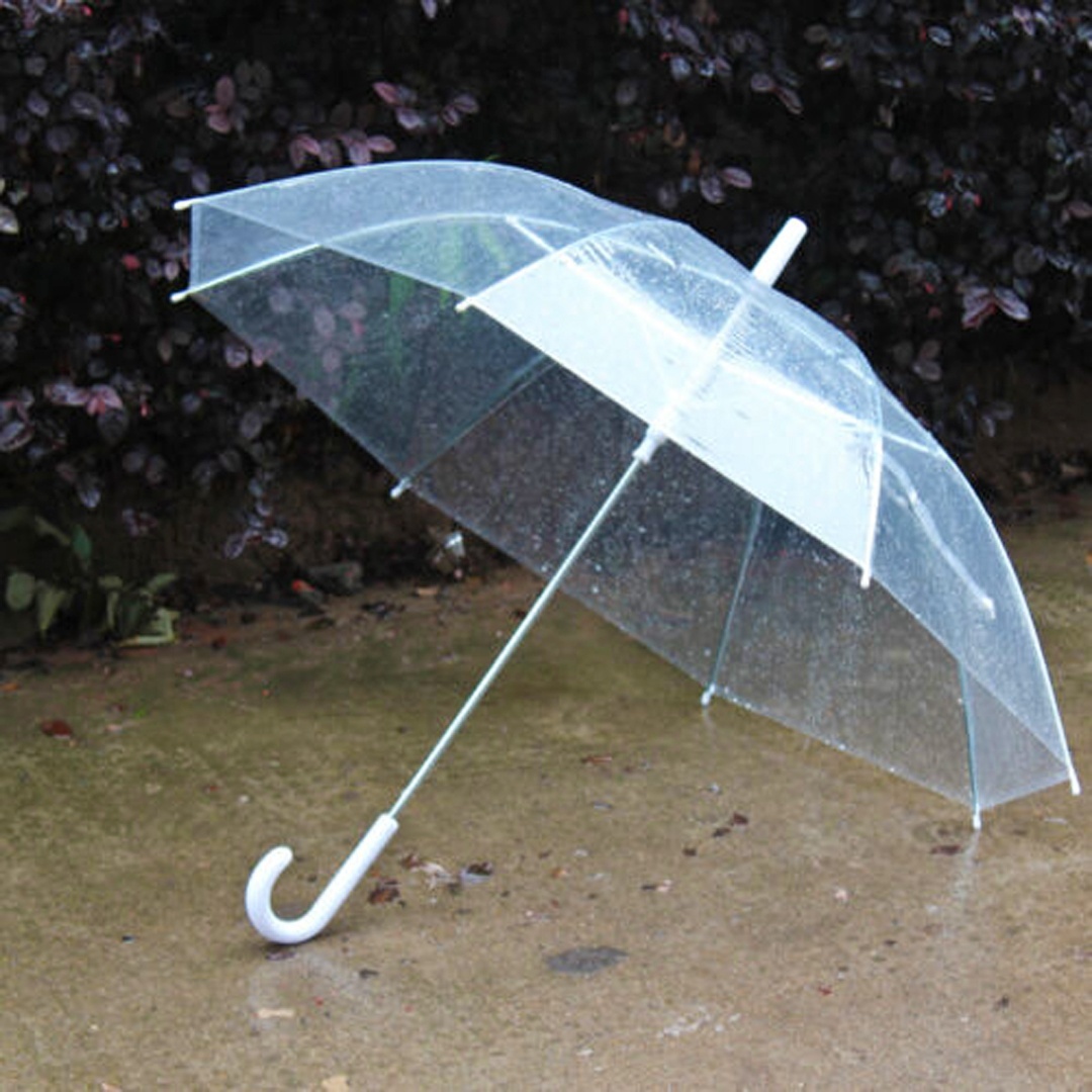 paraguas transparente de vinilo blanco 11