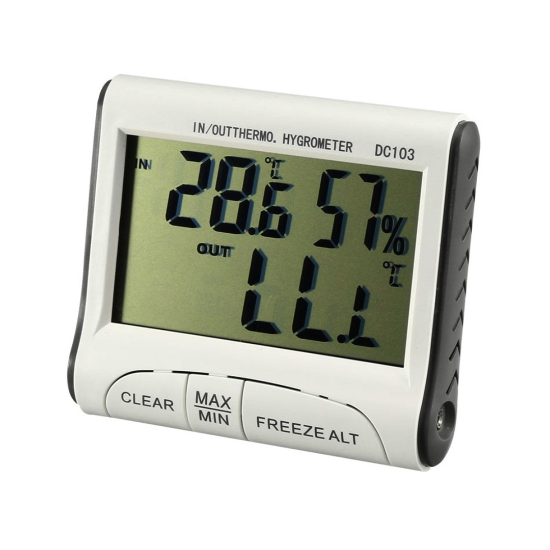 Reloj higrómetro con medidor de temperatura y humedad Int/ext (Htc-2)