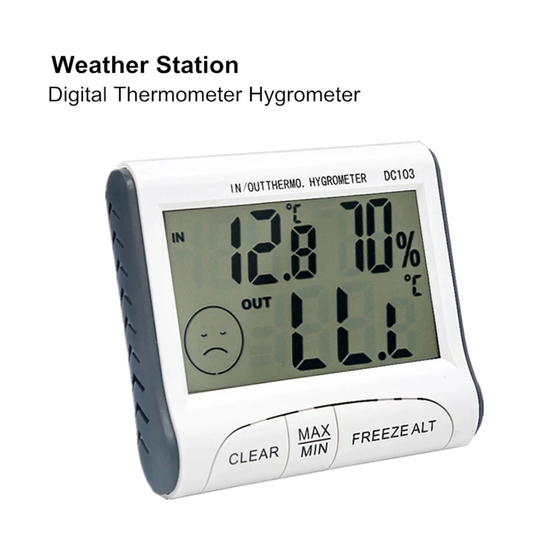 Reloj higrómetro con medidor de temperatura y humedad Int/ext (Htc-2)