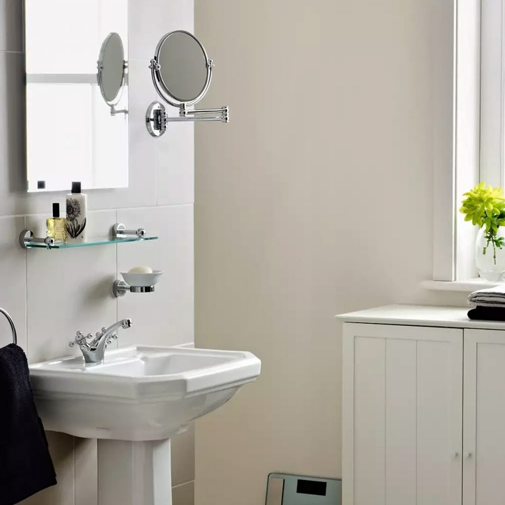 Espejo de pared doble brazo extensible para baño - Oportunidades Vip Venta por menor y mayor de