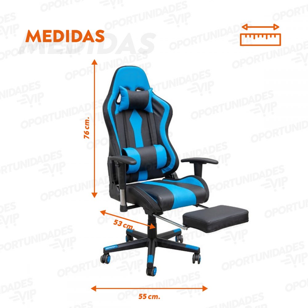 silla gamer fur gt000 azul 3