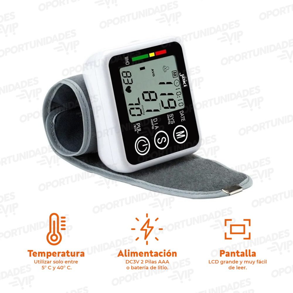 Tensiómetro digital de muñeca presión arterial Jziki Zk-863xc