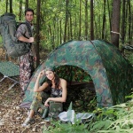 Carpa de camping camuflada para 2 personas