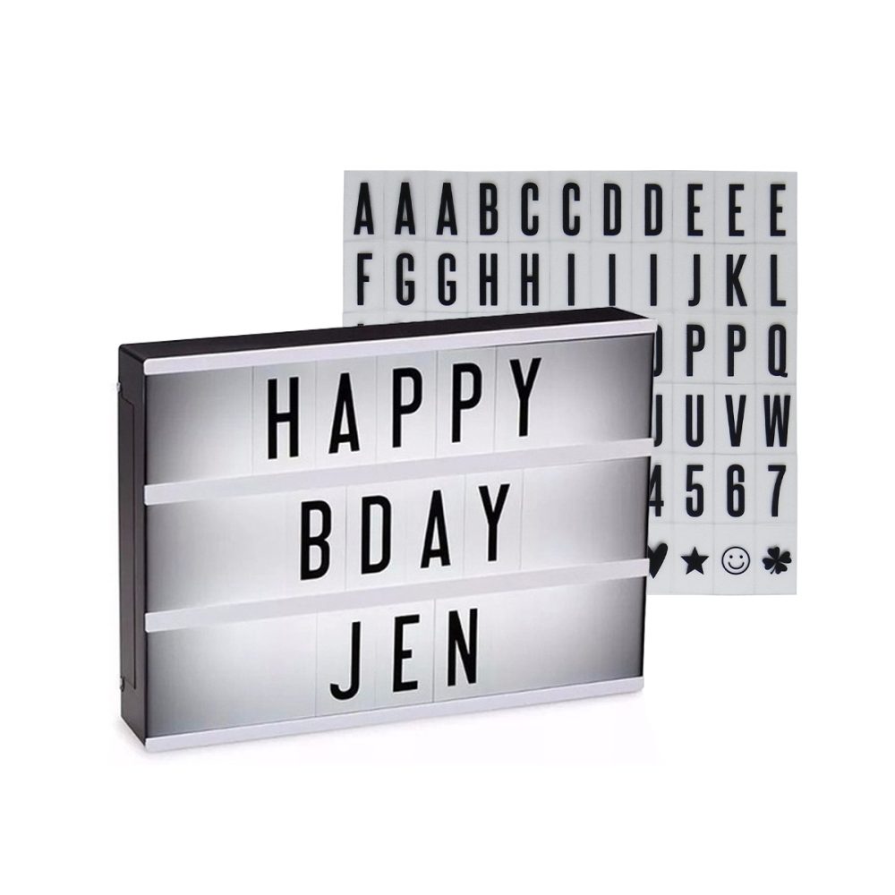 Cartel luminoso con letras tipo marquesina a pilas 15x10 cm