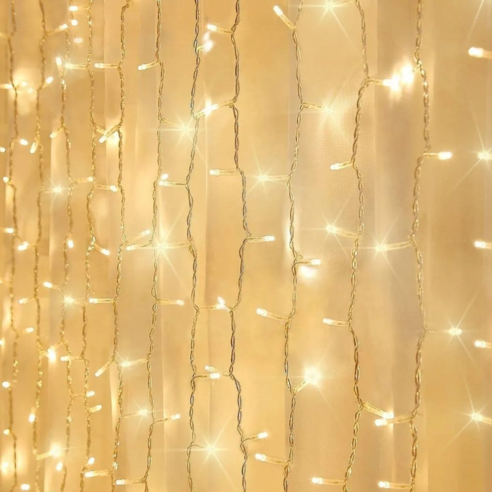 Guirnalda cortina con 144 luces led blancas cálidas - 2.30 metros Zle-8