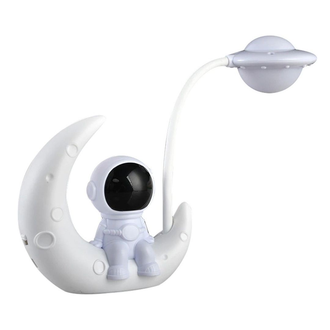 Lampara velador led con diseño astronauta y luna – Luz de noche USB