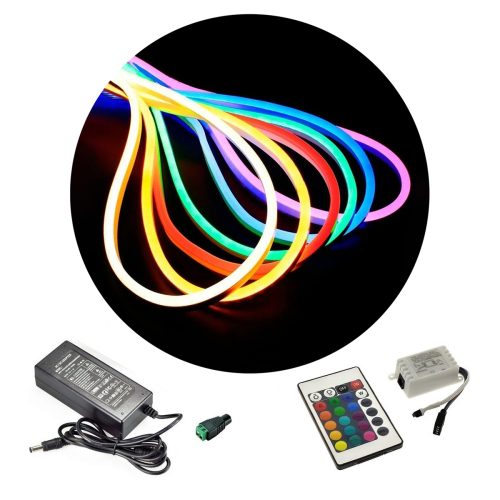 Combo manguera neon RGB led de 5 mts + Fuente + Controladora 12v 30w