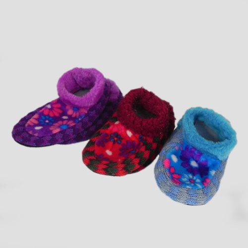 Pantuflas soquetes de lana para niños