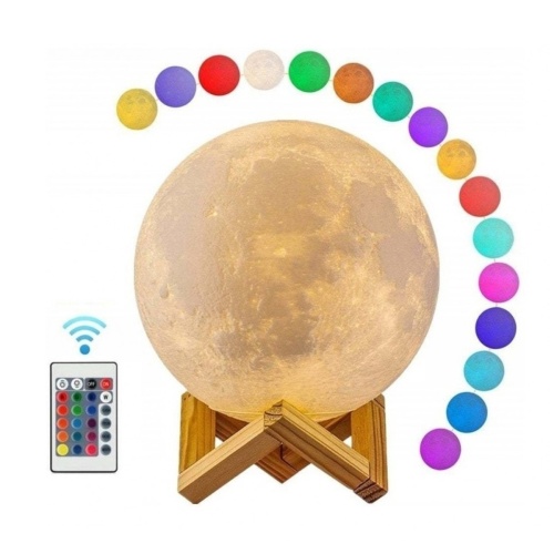 Lampara velador luna multicolor de 13 cm con USB - 413A
