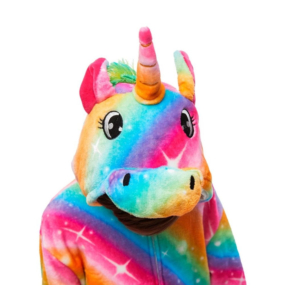 Pijama mameluco de unicornio con arcoíris - Disfraz de invierno