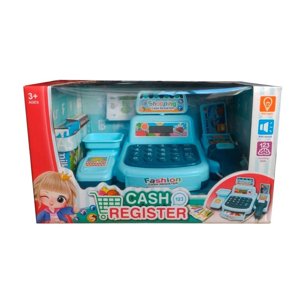 Caja registradora de juguete para chicos con luz y sonido a pilas