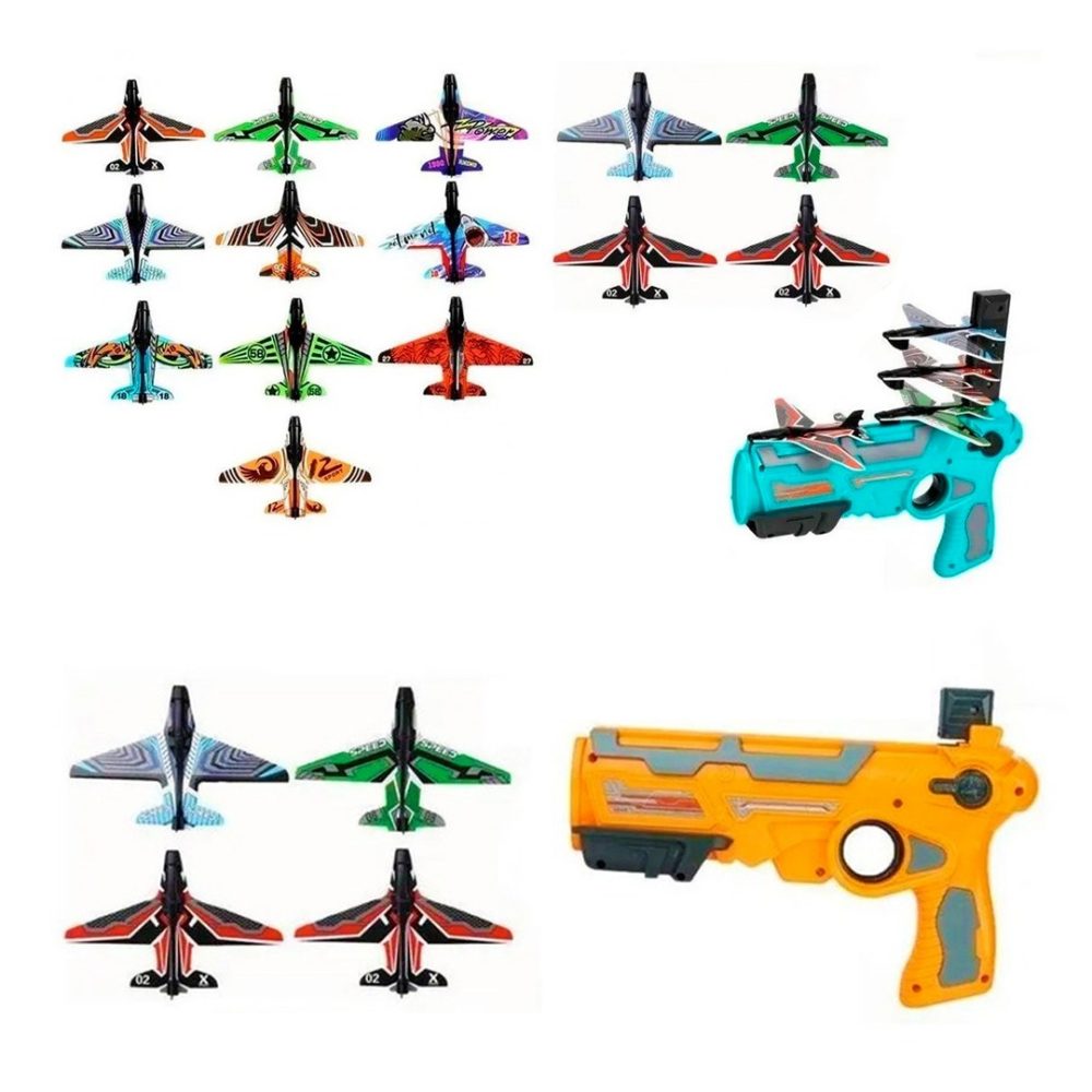 Pistola lanza aviones de juguete shooter plane infantil