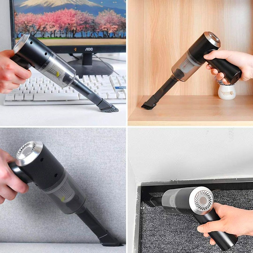 Aspirador portátil para el hogar y el automóvil, limpiador de polvo para  automóvil recargable por USB, aspirador inalámbrico de mano súper potente  par