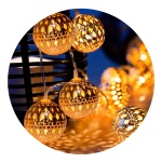 Guirnalda navideña en forma de bolas Led de metal con luces cálidas 2,9 mts 220v