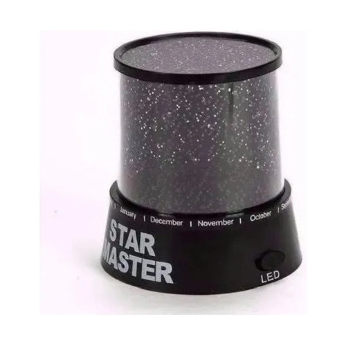 Velador lampara proyector de estrellas USB o pilas negro