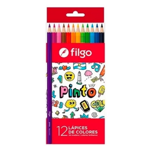 Caja X 12 lápices de colores filgo para escuela 326