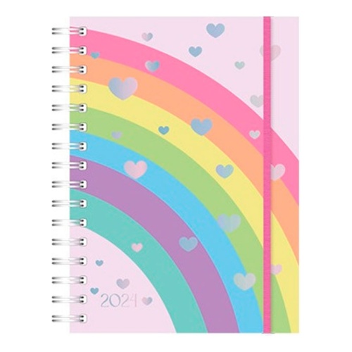 Agenda 10x15 rainbow 352 páginas con espiral Ag24c004
