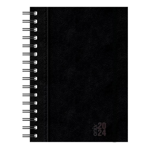 Agenda 16x22 uomo negro 144 páginas con espiral Ag24b011