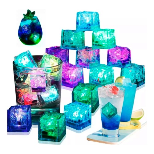 Cubo hielo X 12 luminosos LED multicolor fiesta 550390