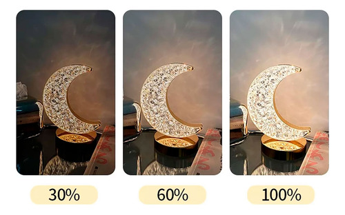 Lampara forma luna luz de mesa cálida fría acrílica B0bpy - Image 3