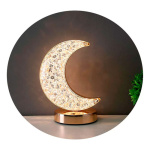 Lampara forma luna luz de mesa cálida fría acrílica B0bpy - Image 2
