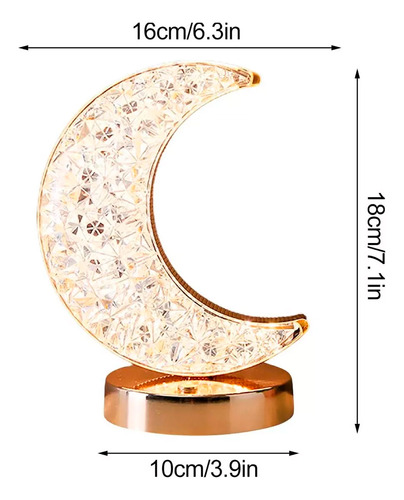 Lampara forma luna luz de mesa cálida fría acrílica B0bpy - Image 4