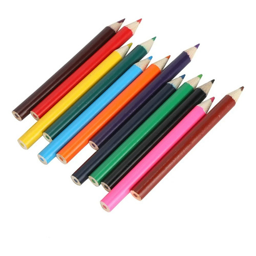 Lapices Caja De Pinturitas Cortas X12 Colores Dibujar Pintar
