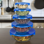 Set 5 Bowls De Vidrio Tapa Plástica Apilables Microondas - Imagen 8