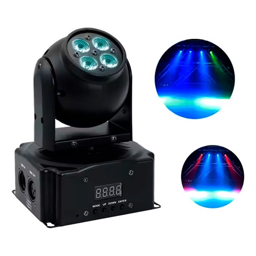 Cabezal móvil luces RGB con 4 Leds para fiestas Yt601c