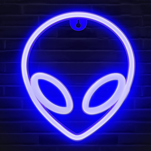 Cartel neón cabeza alien - Image 2