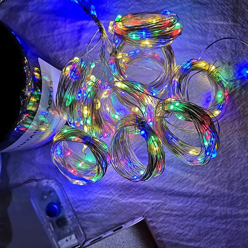 Cortina luces LED multicolor USB con control 3x2 Mts - Image 6