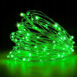 Pack X 10 Alambres Led Verdes 3 Mts A Pilas Guirnaldas Deco - Imagen 5