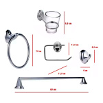 Set De Accesorios Para Baño Acero Inoxidable Cromado B1034 - Image 4