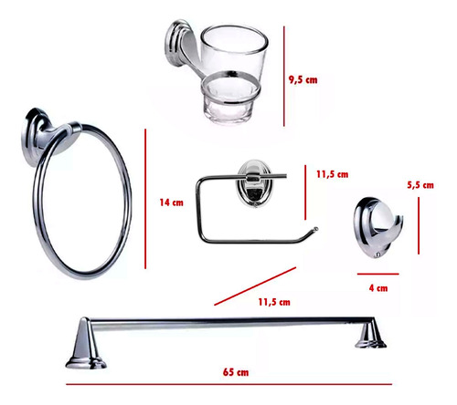 Set De Accesorios Para Baño Acero Inoxidable Cromado B1034 - Image 4