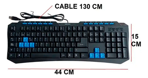 Teclado Para Computadora Pc Notebook Gamer Cable Usb Dn-d221 - Image 3