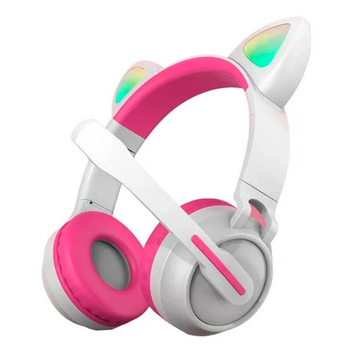 Auriculares Orejas Gato Con Microfono Luz Led Musica Ej-z58