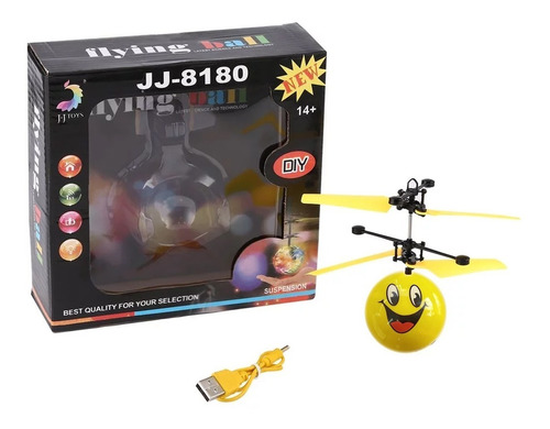 Bola Drone Carita 2 Helices Recargable Usb Juguete - Imagen 3