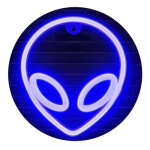 Cartel neón cabeza alien