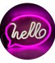 Cartel neón LED globo diálogo hello A33