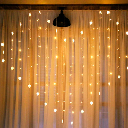Cortina LED corazones 1,10m - Image 4