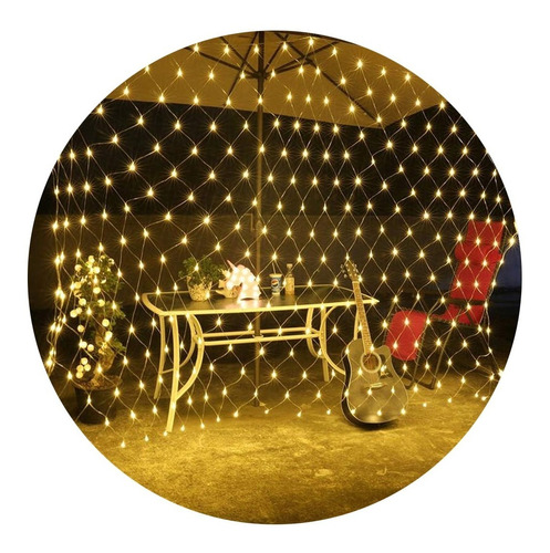 Red cortina LED blanco cálido 3x3mts