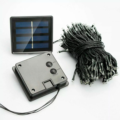 Guirnalda Cadena Luz 180 Led Azul Solar Con Panel 20 Mts 621 - Imagen 5