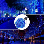 Guirnalda Cadena Luz 180 Led Azul Solar Con Panel 20 Mts 621 - Imagen 3
