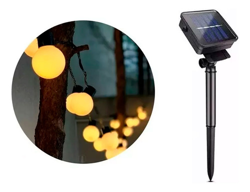 Guirnalda LED 20 focos luces LED solar 5 metros - Image 3